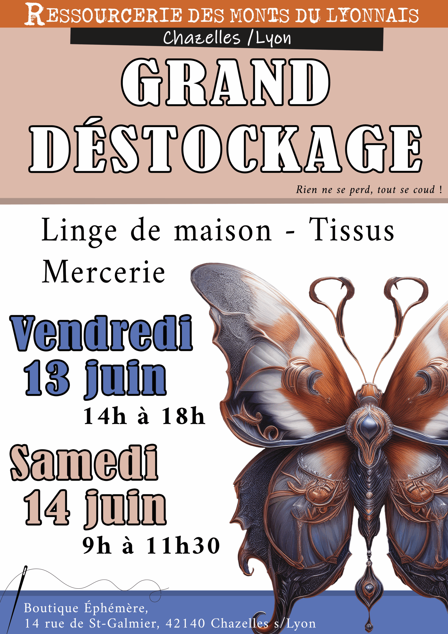 Déstockage tissus, mercerie, linge de maison Déstockage tissus, mercerie, linge de maison