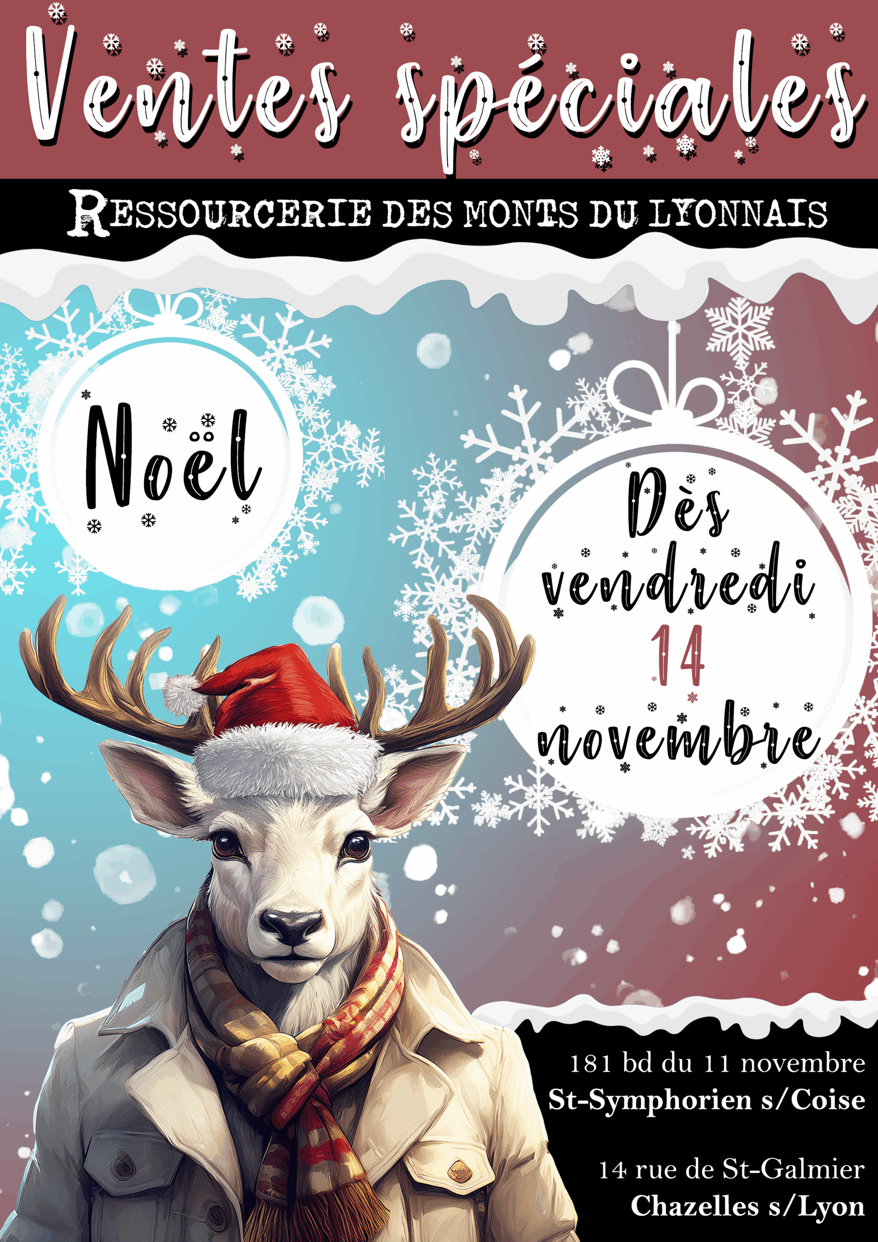 Ventes Spéciales de Noël dès le 14 novembre Ventes Spéciales de Noël dès le 14 novembre