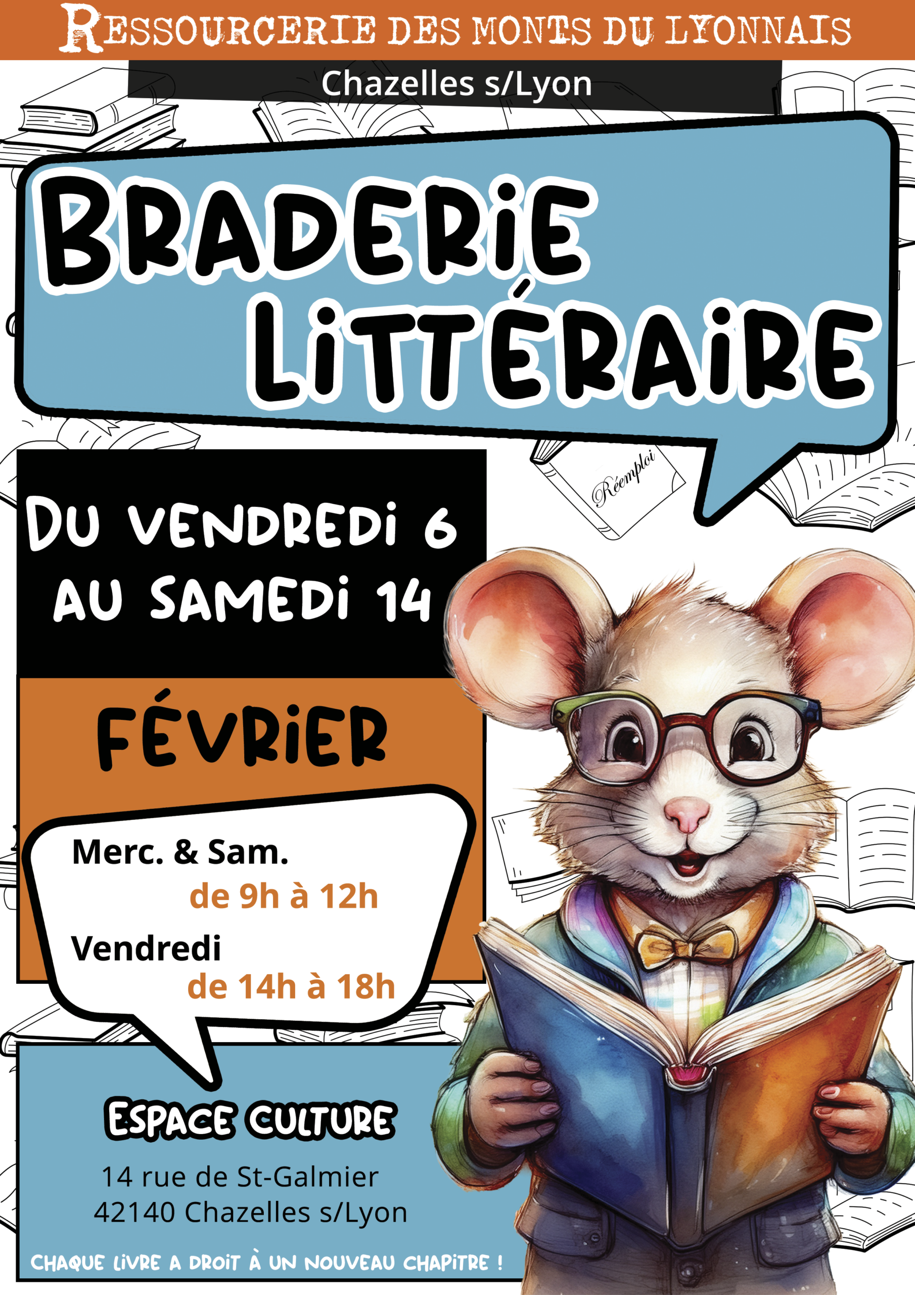 Braderie Littéraire - Du 6 au 14 février à Chazelles s/Lyon