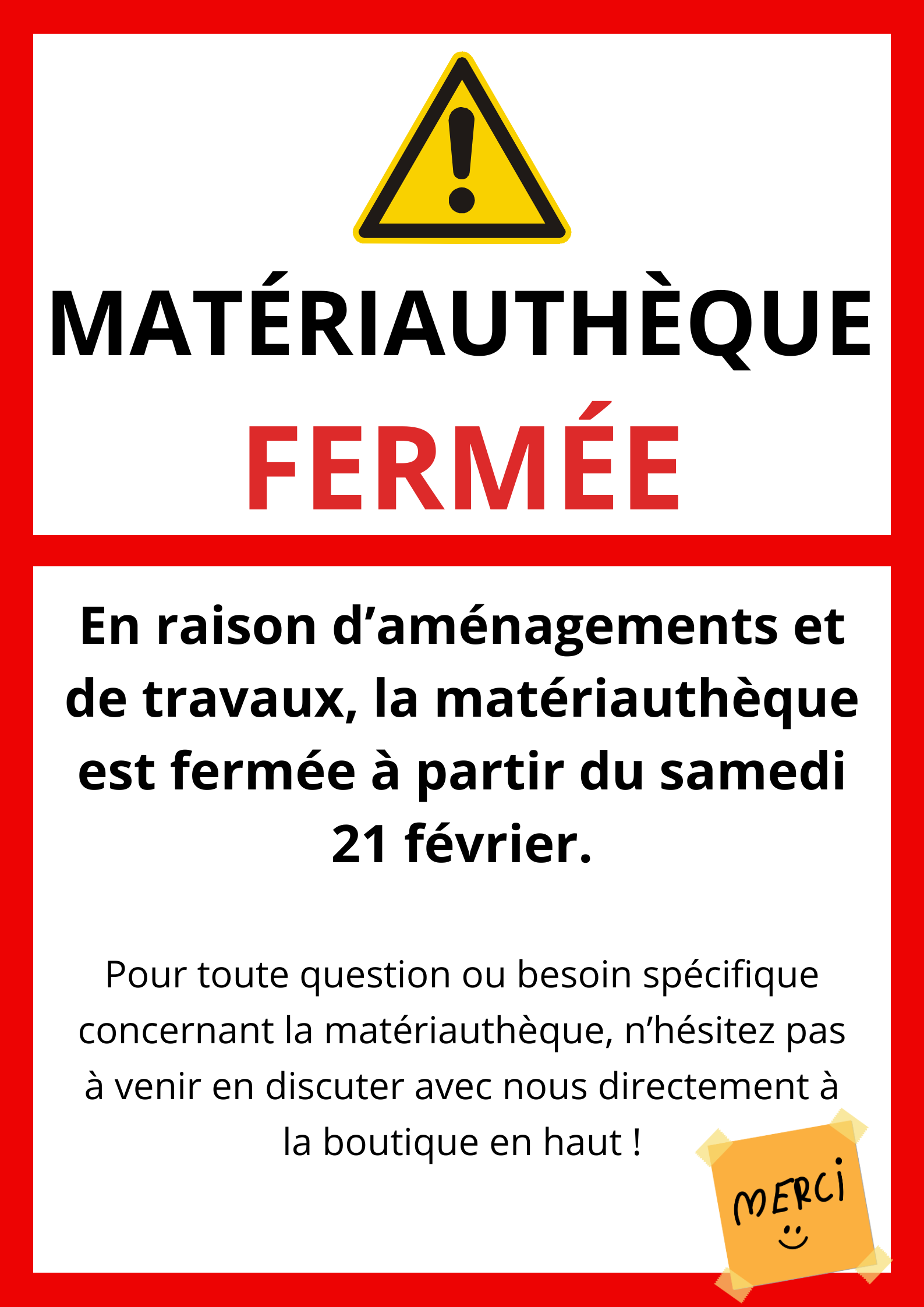 Matériauthèque fermée