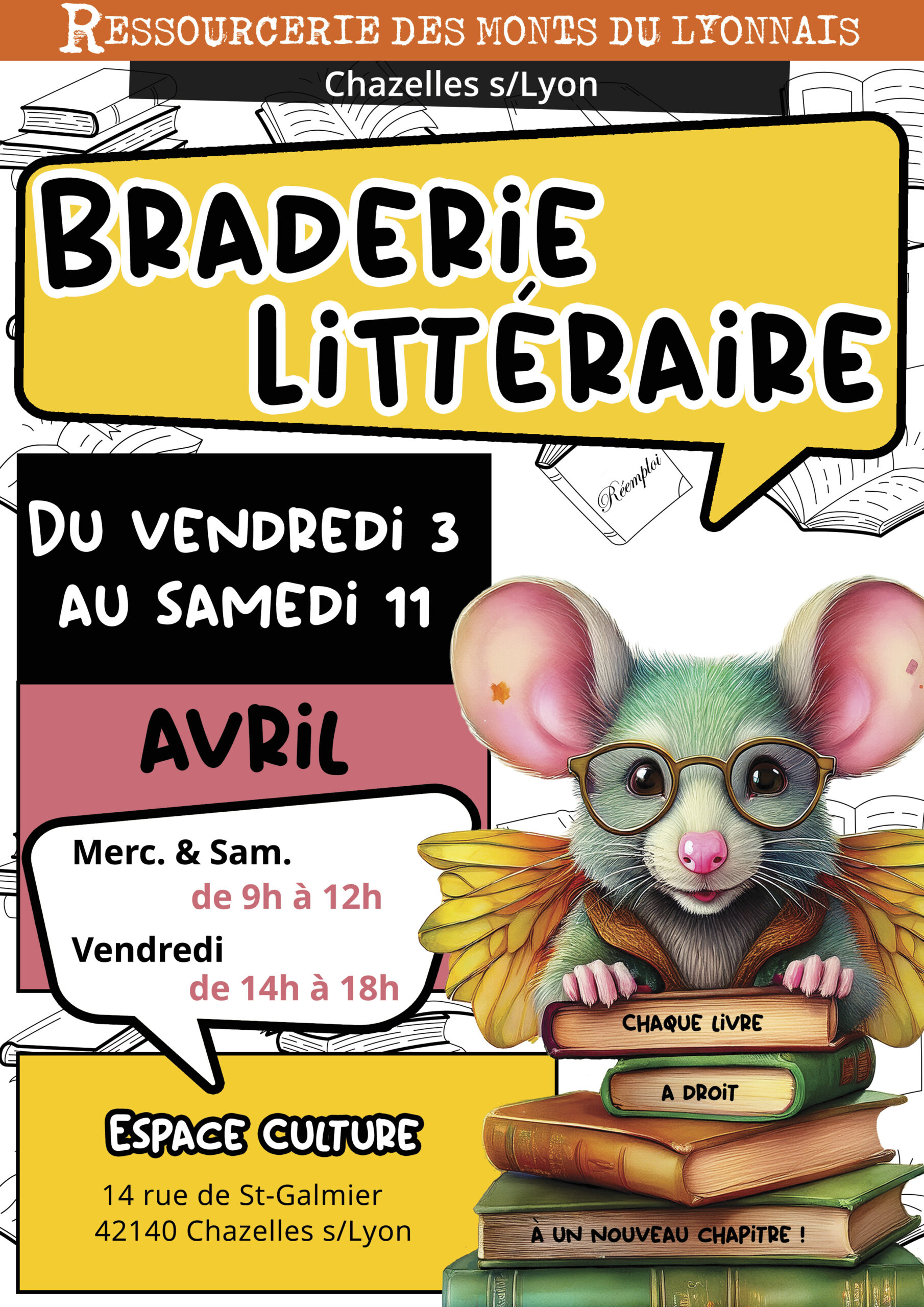 Braderie Littéraire 3 au 11 avril