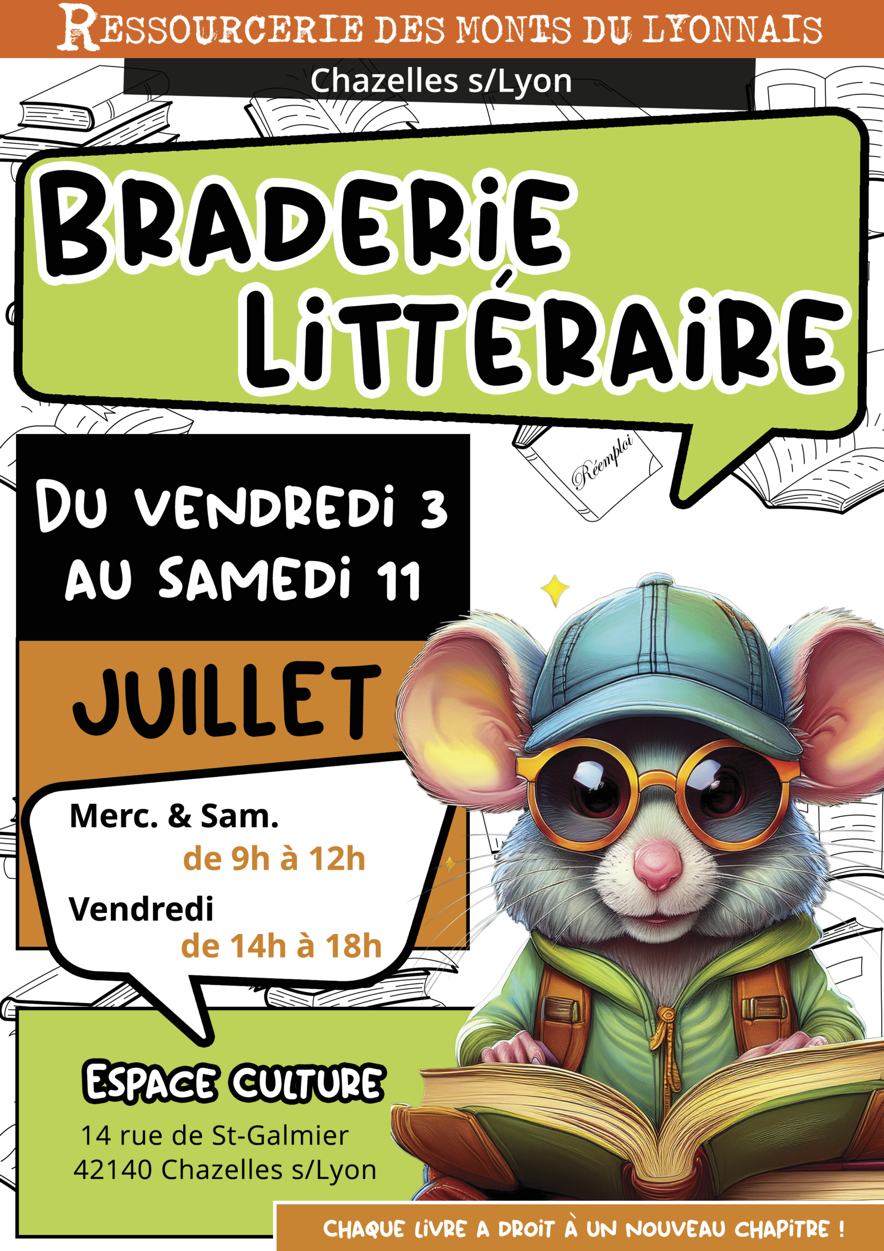 Braderie Littéraire du 3 au 11 juillet à l'Espace Culture